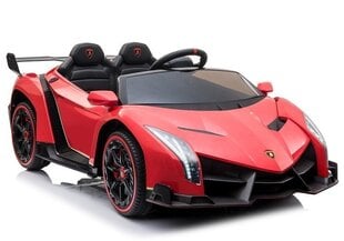 Dvivietis elektromobilis vaikams Lamborghini Veneno, raudonas kaina ir informacija | Elektromobiliai vaikams | pigu.lt