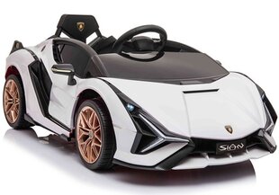 Детский электромобиль Lamborghini Sian, белый цена и информация | Электромобили для детей | pigu.lt