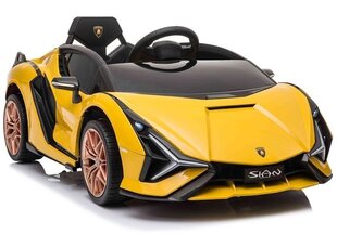 Детский электромобиль Lamborghini Sian, желтый цена и информация | Электромобили для детей | pigu.lt