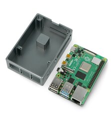 Dėklas skirtas Raspberry Pi 4B - KKSB aliuminis - pilkas kaina ir informacija | Atviro kodo elektronika | pigu.lt