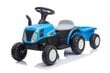 Vienvietis elektrinis traktorius su priekaba A009, mėlynas kaina ir informacija | Elektromobiliai vaikams | pigu.lt