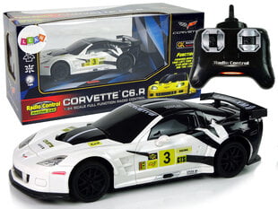 Nuotoliniu būdu valdomas sportinis automobilis Corvette C6.R, 2.4 G, 1:24, baltas kaina ir informacija | Žaislai berniukams | pigu.lt
