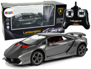 Nuotoliniu būdu valdomas sportinis automobilis Lamborghini, 2.4 G, 1:24, sidabrinis kaina ir informacija | Žaislai berniukams | pigu.lt