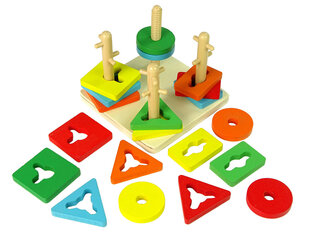 Набор деревянных блоков для детей Lean Toys цена и информация | Развивающие игрушки | pigu.lt