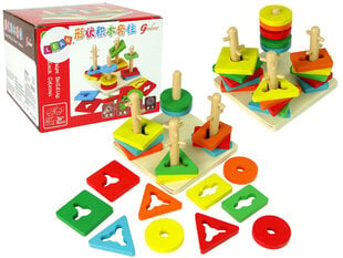 Medinių kaladėlių žaidimas vaikams Lean Toys kaina ir informacija | Lavinamieji žaislai | pigu.lt