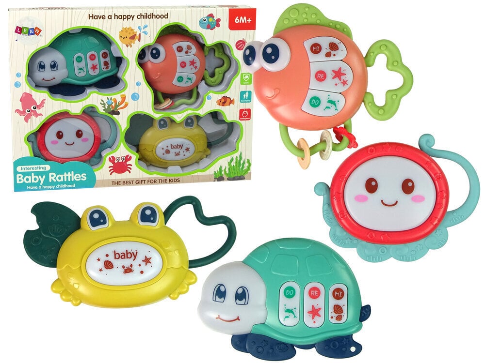 Interaktyvus kramtukai barškučiai kūdikiams rinkinys Lean Toys цена и информация | Žaislai kūdikiams | pigu.lt