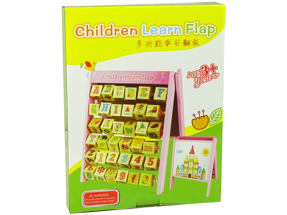 Mokomoji lenta mergaitėms Lean Toys 2in1, medinė kaina ir informacija | Žaislai mergaitėms | pigu.lt