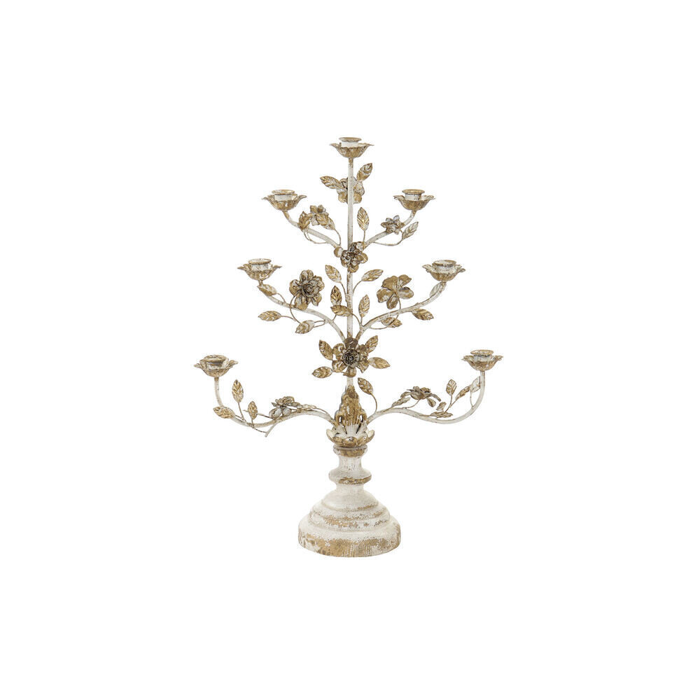 Apvali žvakidė su stovu DKD Home Decor Rusvai gelsva Metalinis Medžio (62 x 21 x 82 cm) kaina ir informacija | Žvakės, Žvakidės | pigu.lt