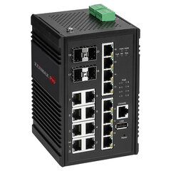 Сетевой коммутатор Edimax IGS-5416P, управляемый Gigabit Ethernet (10/100/1000) Power over Ethernet (PoE), черный цена и информация | Коммутаторы (Switch) | pigu.lt