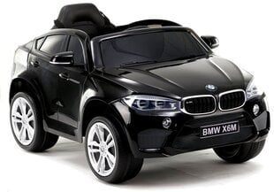 Vaikiškas vienvietis elektromobilis BMW X6, juodas kaina ir informacija | Elektromobiliai vaikams | pigu.lt