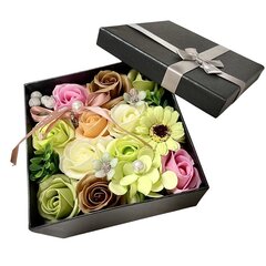 Gėlių dėžutė, spalvotos rožės kaina ir informacija | Dirbtinės gėlės | pigu.lt