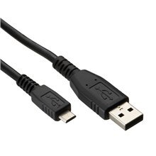 USB connection cable, USB A - Micro USB B, 0.6m, CU, AWG28, 2x shielded, M/M, UL, black kaina ir informacija | Kabeliai ir laidai | pigu.lt