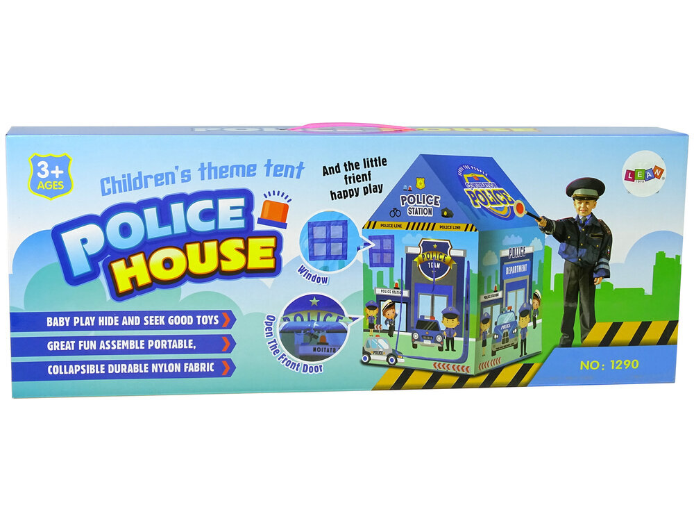 Policijos namų palapinė vaikams Lean Toys, mėlyna kaina ir informacija | Vaikų žaidimų nameliai | pigu.lt
