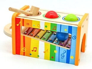 Деревянный ксилофон, 2в1 цена и информация | Развивающие игрушки | pigu.lt