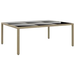 Sodo stalas vidaXL, smėlio spalvos kaina ir informacija | Lauko stalai, staliukai | pigu.lt