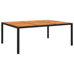 Sodo stalas, 200x150x75cm, rudas, juodas цена и информация | Садовые столы, столики | pigu.lt