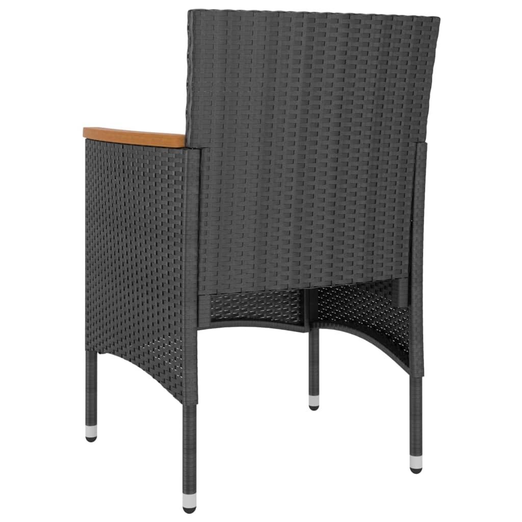 Lauko baldų komplektas vidaXL, juodas kaina ir informacija | Lauko kėdės, foteliai, pufai | pigu.lt