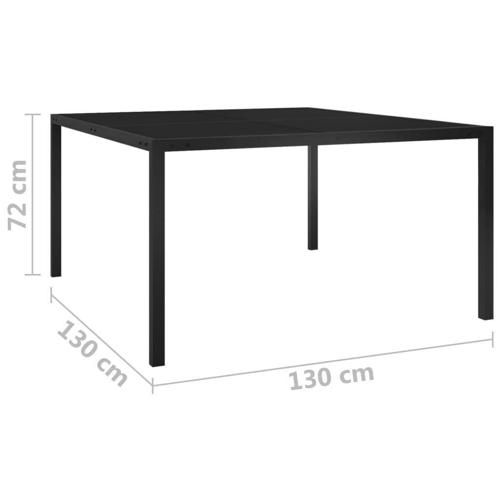 Lauko stalas vidaXL, 130x130x72 cm, juodas kaina ir informacija | Lauko stalai, staliukai | pigu.lt