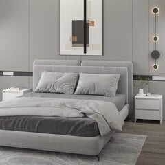 Naktinės spintelės, 2 vnt, 45x34,5x44,5 cm, baltos kaina ir informacija | Spintelės prie lovos | pigu.lt