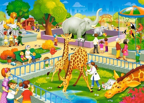 Dėlionė Aplankymas zoologijos sode, 60 d. цена и информация | Dėlionės (puzzle) | pigu.lt
