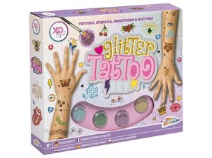 Vaikiškų tatuiruočių gaminimo rinkinys Grafix Glitter Tattoo Set kaina ir informacija | Žaislai mergaitėms | pigu.lt