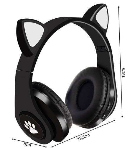 Wireless Headphones With Cat Ears kaina ir informacija | Ausinės | pigu.lt