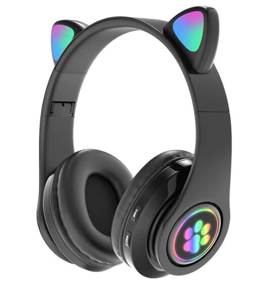 Wireless Headphones With Cat Ears цена и информация | Ausinės | pigu.lt