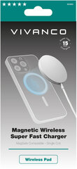 Vivanco беспроводное зарядное устройство Magnetic 15W Apple iPhone, белый (62960) цена и информация | Зарядные устройства для телефонов | pigu.lt