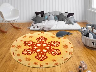 Hanse Home vaikiškas kilimas Christmas Snowflake, geltonas, 133 cm kaina ir informacija | Kilimai | pigu.lt