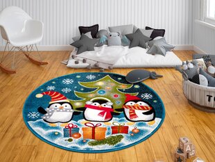 Hanse Home vaikiškas kilimas Penguin Christmas, mėlynas, 133 cm kaina ir informacija | Kilimai | pigu.lt