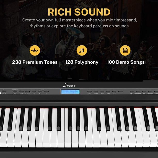 Skaitmeninė klaviatūra Donner DEP-20 kaina ir informacija | Klavišiniai muzikos instrumentai | pigu.lt