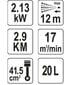 Benzininis purkštuvas YATO 2,9 KW 20 L kaina ir informacija | Laistymo įranga, purkštuvai | pigu.lt