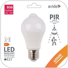 LED lemputė Avide 8.8W A60 E27 4K PIR sensor kaina ir informacija | Elektros lemputės | pigu.lt