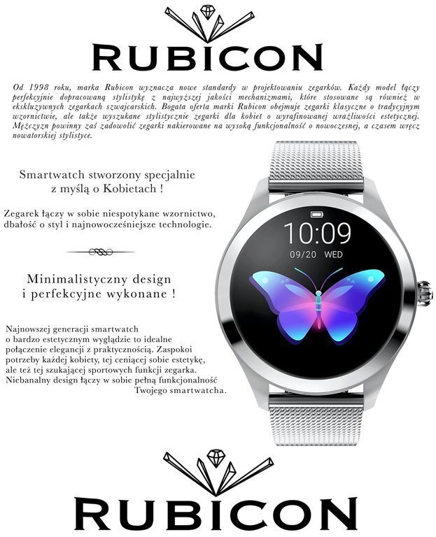 Rubicon RNBE37 Silver цена и информация | Išmanieji laikrodžiai (smartwatch) | pigu.lt