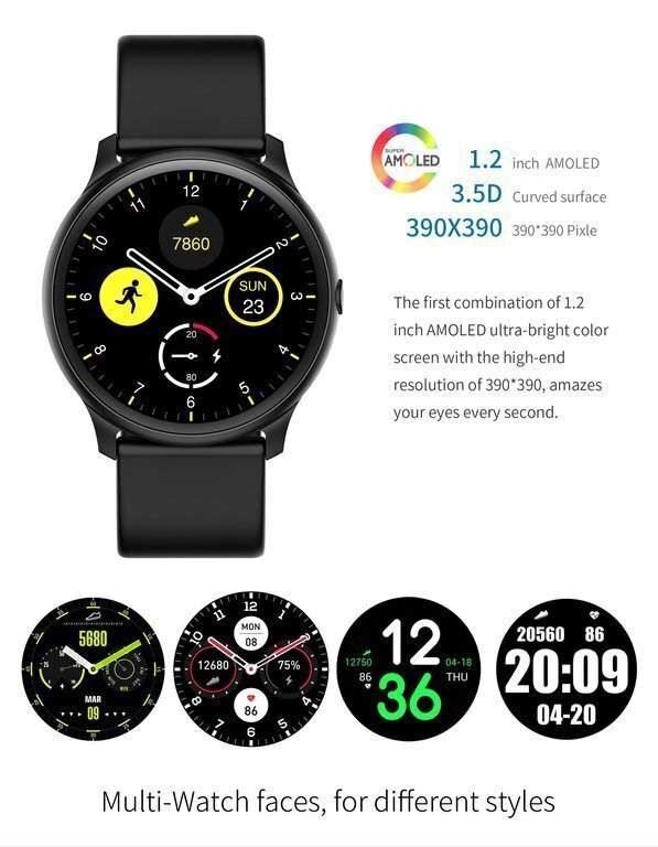 G. Rossi Sport & Fun 1 G.RSWSF1-1A1-1 Black/Red + Black kaina ir informacija | Išmanieji laikrodžiai (smartwatch) | pigu.lt