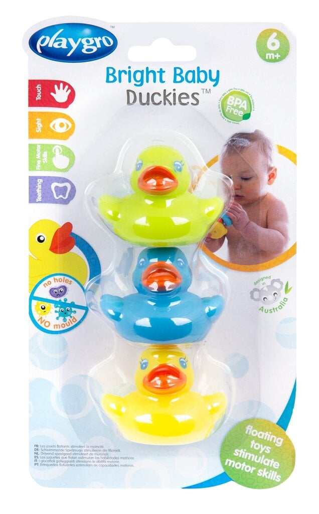 Vonios žaislai Playgro Bright Baby Duckies kaina ir informacija | Žaislai kūdikiams | pigu.lt