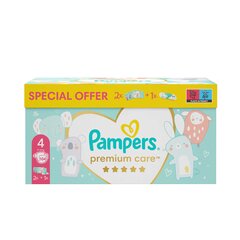 Подгузники Pampers Premium Care размер 4, 9–14 кг, 104 шт. + ПОДАРОК Aqua Pure 48 шт. салфетки для младенцев цена и информация | Подгузники | pigu.lt