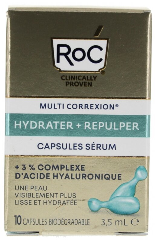 Drėkinamasis ir putlinamasis serumas kapsulėse Roc Multi Correxion Hydrate & Plump, 10 x 0,35 ml kaina ir informacija | Veido aliejai, serumai | pigu.lt