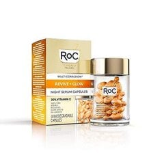 Naktinis veido serumas su vitaminu C RoC Multi Correxion Revive & Glow 30 x 0,35 ml kaina ir informacija | Veido aliejai, serumai | pigu.lt