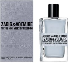 Tualetinis vanduo Zadig & Voltaire This Is Him! Vibes Of Freedom EDT 50 ml kaina ir informacija | Kvepalai vyrams | pigu.lt