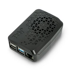 Dėklas skirtas Raspberry Pi 4B - Argon Poly + su mini ventiliatoriumi - juodas kaina ir informacija | Atviro kodo elektronika | pigu.lt