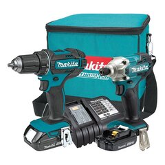 Akumuliatorinių įrankių komplektas Makita DLX2339SY DDF482 + DTD153, 18V, LXT 2x1,5Ah цена и информация | Шуруповерты, дрели | pigu.lt