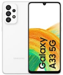 Samsung Galaxy A33 5G, 128GB, Dual SIM, Awesome White цена и информация | Мобильные телефоны | pigu.lt
