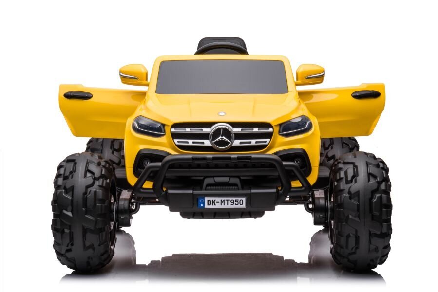 Vaikiškas vienvietis elektromobilis Mercedes DK-MT950 MP4, geltonas lakuotas kaina ir informacija | Elektromobiliai vaikams | pigu.lt