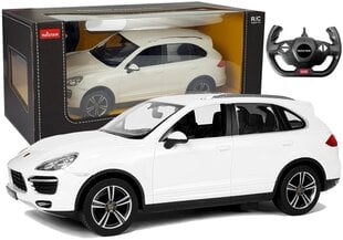 Nuotoliniu būdu valdomas automobilis - Porsche Cayenne Rastar, baltas kaina ir informacija | Žaislai berniukams | pigu.lt