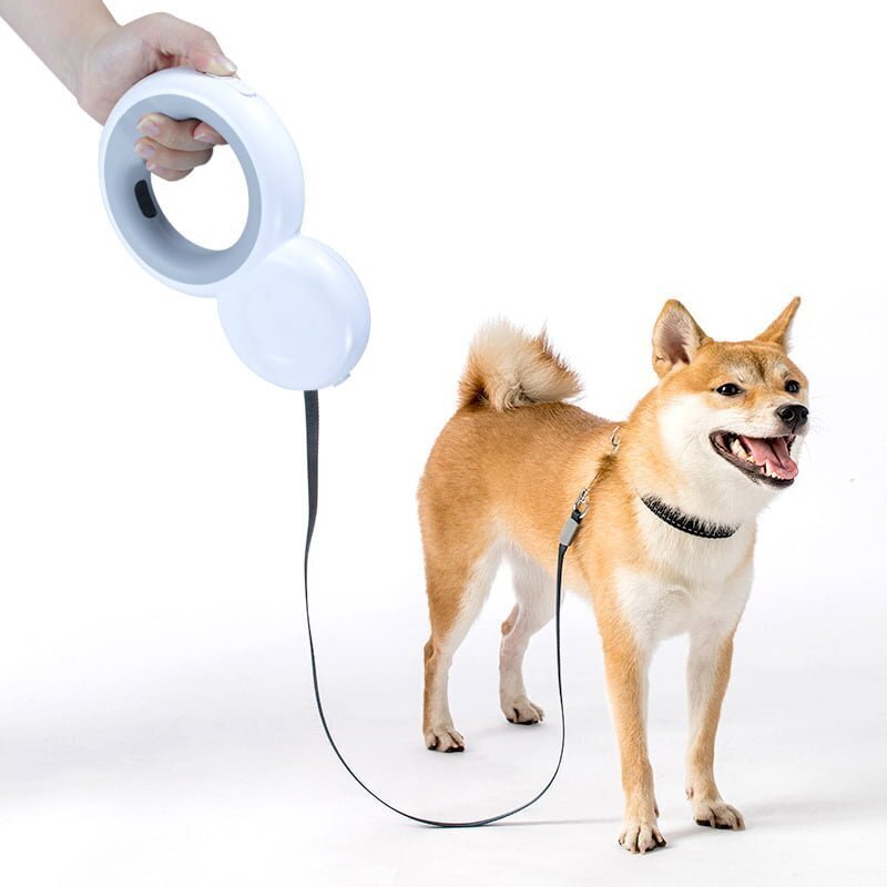 Automatinis LED pavadėlis šunims 3in1 Doggy Village MT7124, pilkas kaina ir informacija | Pavadėliai šunims | pigu.lt