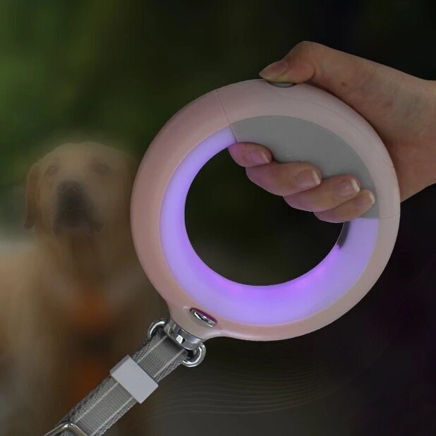 LED pavadėlis šunims 3in1 Doggy Village MT7129, pilkas kaina ir informacija | Pavadėliai šunims | pigu.lt