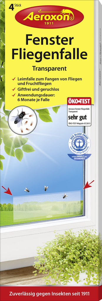 Lipni juostelė musėms gaudyti klijuojama ant langų (bespalvė) 4 vnt. цена и информация | Vabzdžių naikinimas | pigu.lt