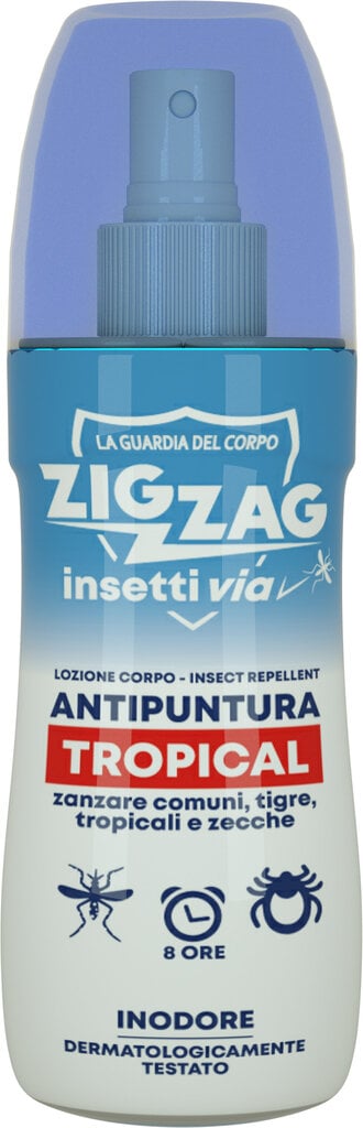 Purškiklis Zig Zag Tropical Anti Insect 8HRS Talkas, 100 ml kaina ir informacija | Apsauga nuo uodų, erkių | pigu.lt