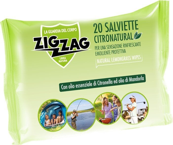 Zig Zag drėgnos servetėlės nuo uodų 20 vnt. kaina ir informacija | Apsauga nuo uodų, erkių | pigu.lt